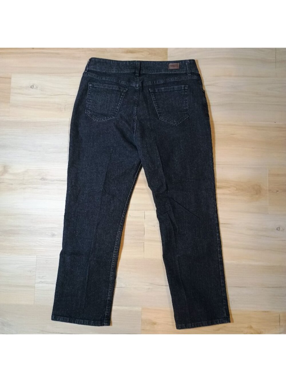 Riders by Lee Jeans Womens 18P Black Straight Leg Faded Denim Stretch Pants 18